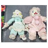 2 Hand Made Sock Type Clowns - Block Sitting &