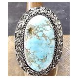 Turquoise Ring sz 8 German Silver