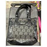 Loungefly sugar skull tote w/ grey/black skull