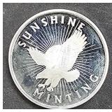 .999 Silver 1 oz Silver Round  Sunshine Minting
