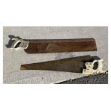 Two vintage hand saws
