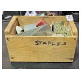 Wood Box w/ Misc Nails, Brads