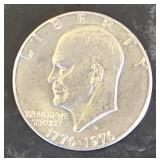 1976 D Eisenhower Dollar w/ Bell & Moon Back