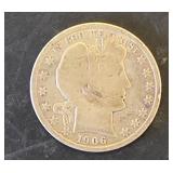 1906 P Barber Silver Half Dollar  90% Silver