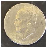 1976 D Eisenhower Dollar w/ Bell & Moon Back
