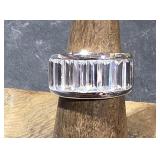 Sterling Ring w/ Clear Stones sz 5
