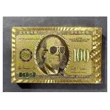 Gold Toned Playing Cards w/ Sunglasses on Ben