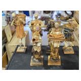 6 Paper Mache Figurines 13- 14 1/2" Tall