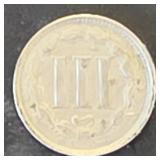 1866  III Cent  Coin