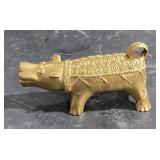 Brass Gold Toned Rhino 3" Long