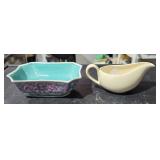 Small Gravy Pitcher, Asian Rectangle Dish, Brown