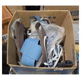 Box w/ Sanding Paper Rounds, Air Sprayer, Tape Gun