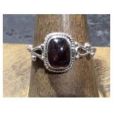 Sterling Ring w/ Deep Red Stone sz 9