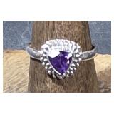 Sterling Ring w/ Purple Stone sz 6
