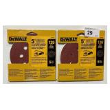 2 DeWalt 5" random orbit sanding discs