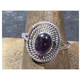 Sterling Ring w/ Purple Stone sz 8