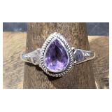 Sterling Ring w/ Purple Stone sz 10