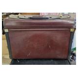 Brown leather hard shell brief case