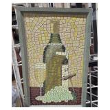 Mosaic Framed Wine Bottle  10" x 16"