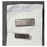 2 Silver Bars Not Marked 1" & 3/4" Long