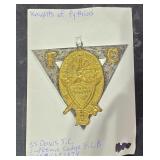 Knights of Pythias Copyright 1874  Pendant