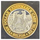 125$10 Silver Redeemable Cash Reno Hilton Gaming
