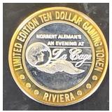 $10 Silver Strike Gaming Token Rivera 1993
