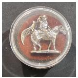 Sterling Pendant w/ Cowboy on Horse Back &