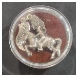 Sterling Pendant w/ Indian on Horse Back &