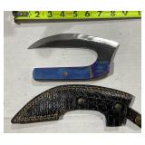 Hand-forged ulu Knife W/ sheath