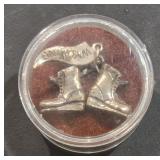 Sterling Pendant w/ Work Boots & Flag w/