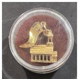 Vermeil Pendant w/ Church & Flag w/ Wyoming