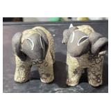2 Pottery Sheep 4" Tall