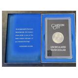 Boxed 1882 Morgan Carson City Uncirculated Silver