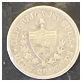 1920 Diez Centavos  Cuba 2.5g  900M