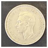1945 One Shilling    Silver Coin