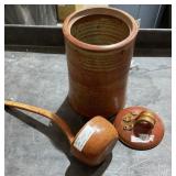 Pottery jar with ladle