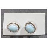 Sterling Earring w/ Blue Stone w/ Sterling Backs