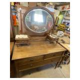 Dressing table with mirror