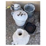 Antique chamber pots and cast iron