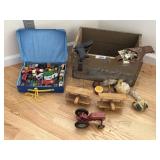 Assorted vintage and antique kids toys, hot