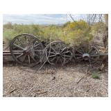 3 Large wagon wheels