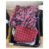 Tote of menï¿½s shirts flannels