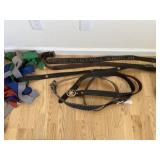 Assortment of leather belt and suspenders