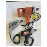 Assortment of corded drills