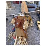 Scarecrows and wooden rabbits