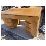 Heywood-Wakefield vintage double pedestal desk