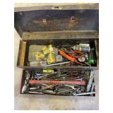 Metal toolbox with contents