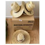Assorted straw hats