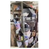 Metal shelving with contents